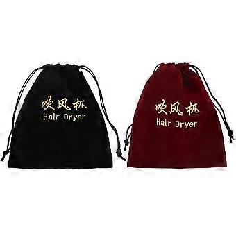 Hair Dryer Bag Travel 2Pcs Flannel Drawstring Bag For Women Home Use Assorted Color Storage