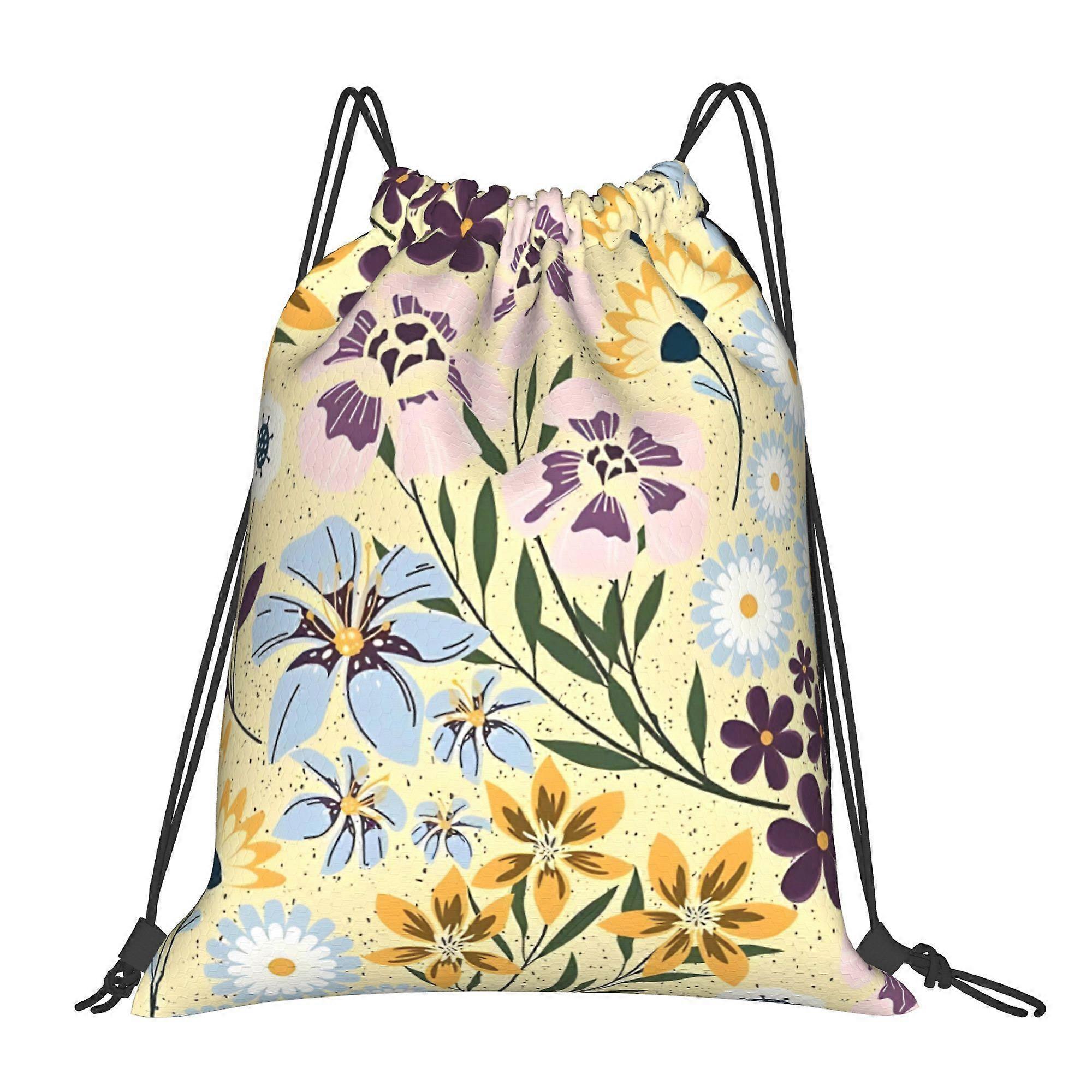 1pc Magical Flower Meadow Drawstring Backpack-Cqazw