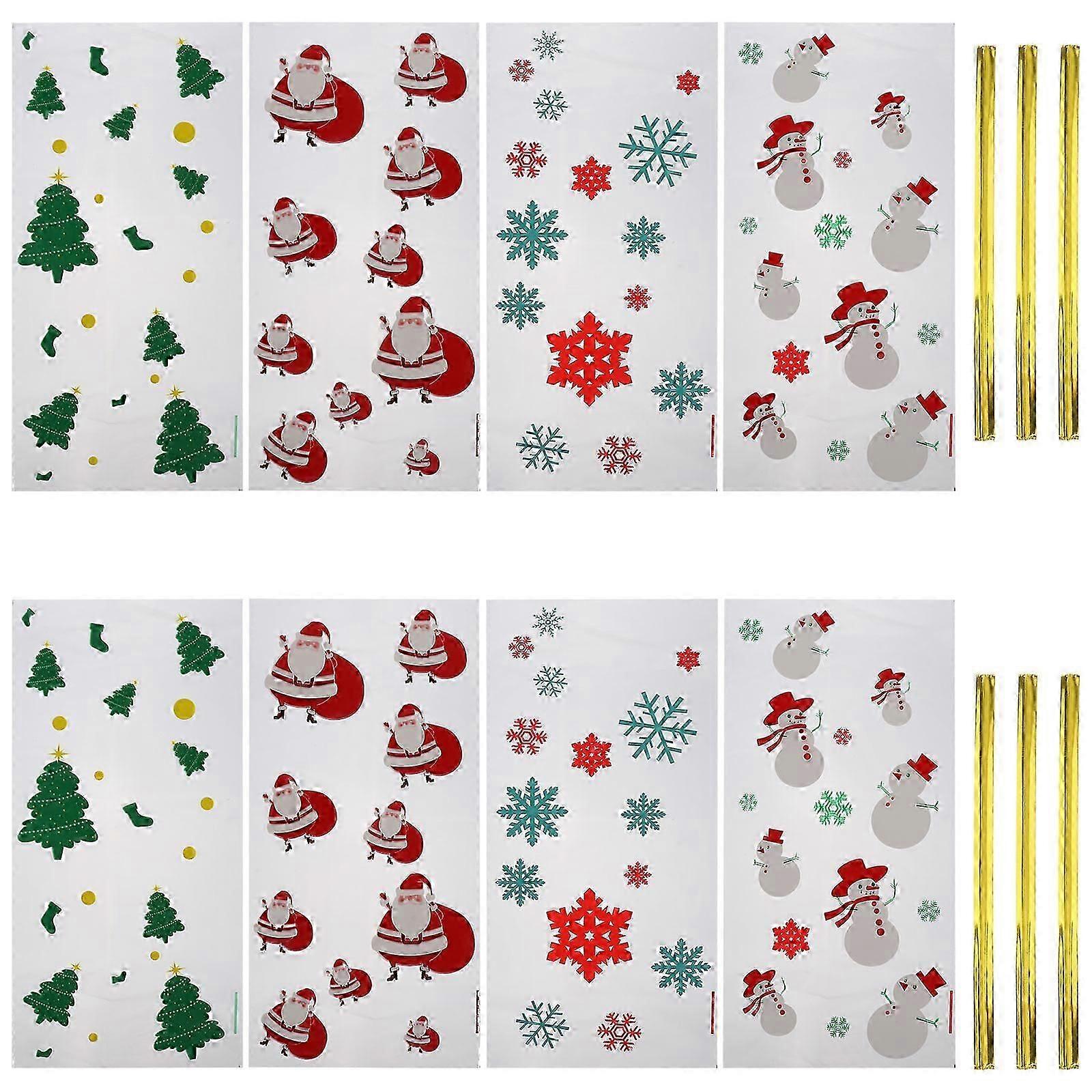 Christmas Candy Bag Flat Packaging with Tie 200Pcs Assorted