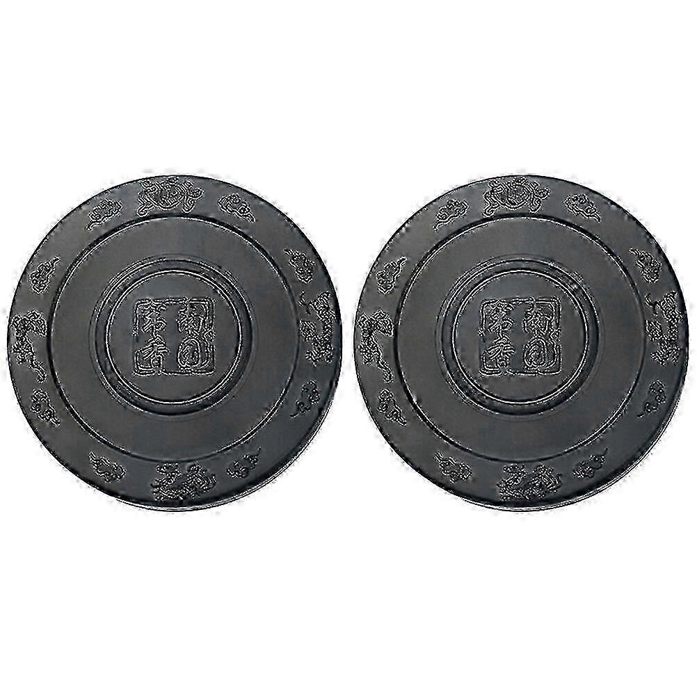 2 Pcs Practical Calligraphy Inkstone Student Inkslab Durable Inkstone With Cover