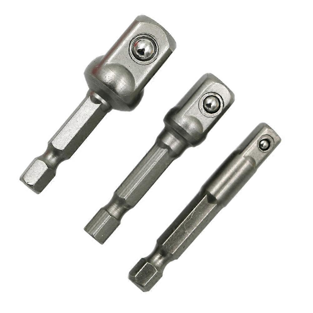 3PCS Socket Adapter Set 1/4" 3/8" 1/2" Square Impact Socket Extension Connector Power Drill Bit Adapter