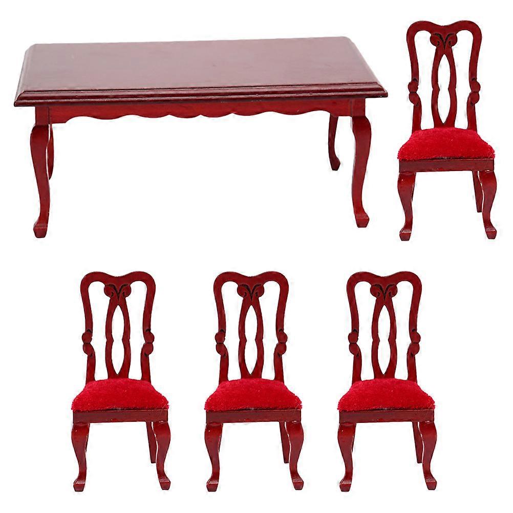 1 Set Tiny House Decoration Accessories 1/12 Scale Tiny House Table Chairs
