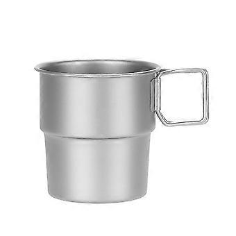 Pinottavat kahvimukit Titanium Camping Cups 300ml taitettava kahva Outdoor Coffee Mugs Uudelleenkäytettävä metallikuppi Camp Cup
