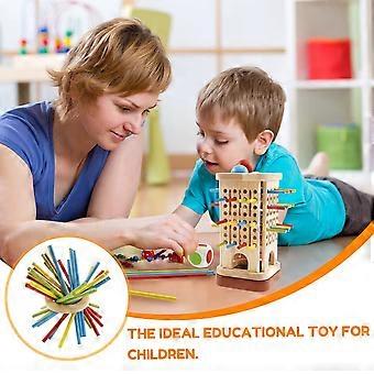 Parent-Child Interactive Wooden Stick Game - Colorful Beech Wood Toy for Skill Development & Family Fun