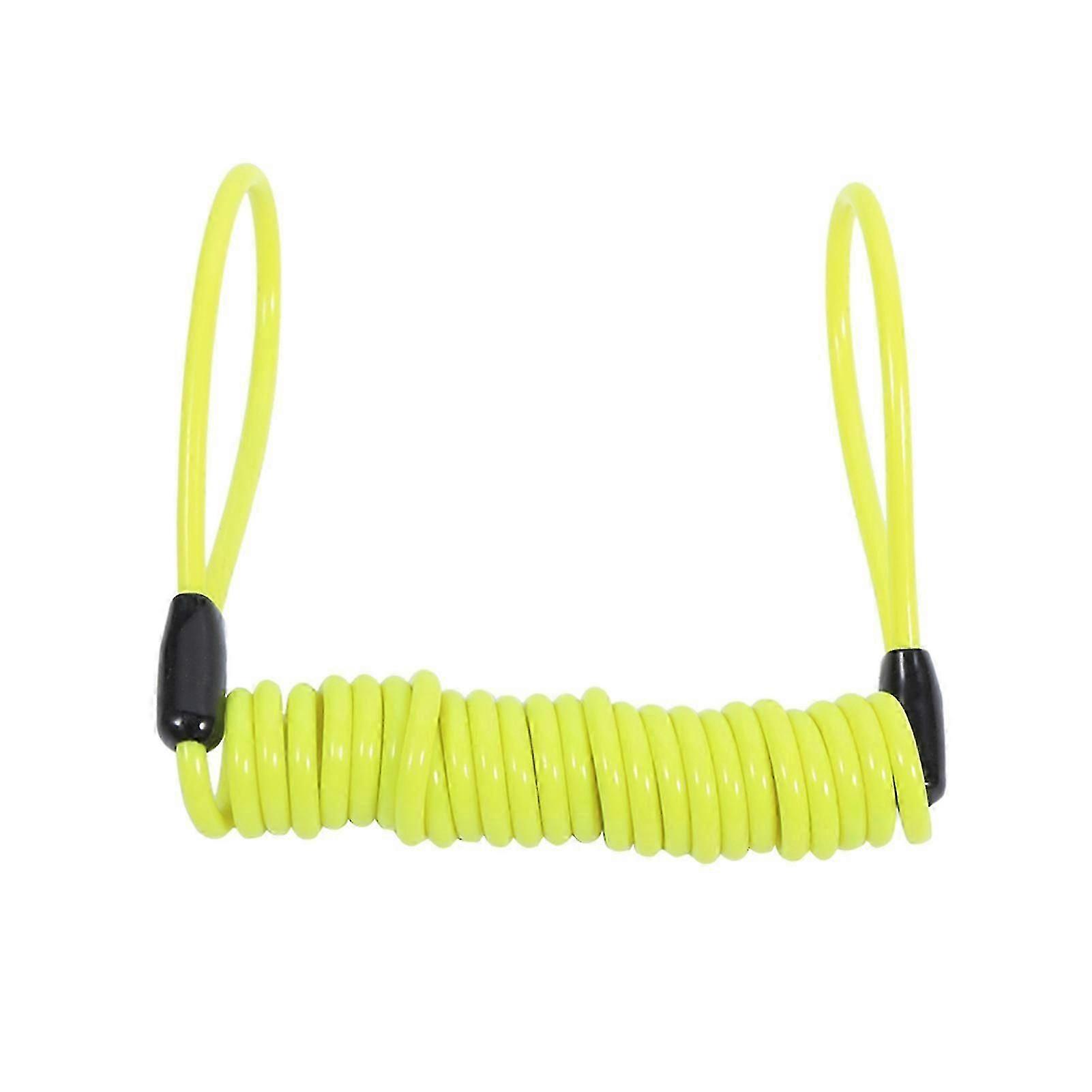 Motorcycle Bike Alarm Disc Lock Antitheft Security Spring Reminder Coil Cable Green