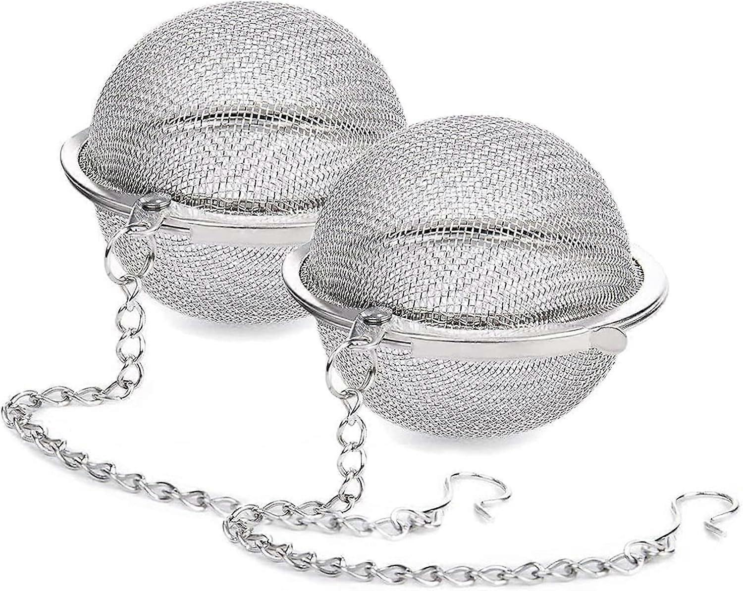 2PCS Stainless Steel Mesh Tea Ball Infuser, Loose Leaf Tea Infuser Strainers Strainers Interval Diffuser.