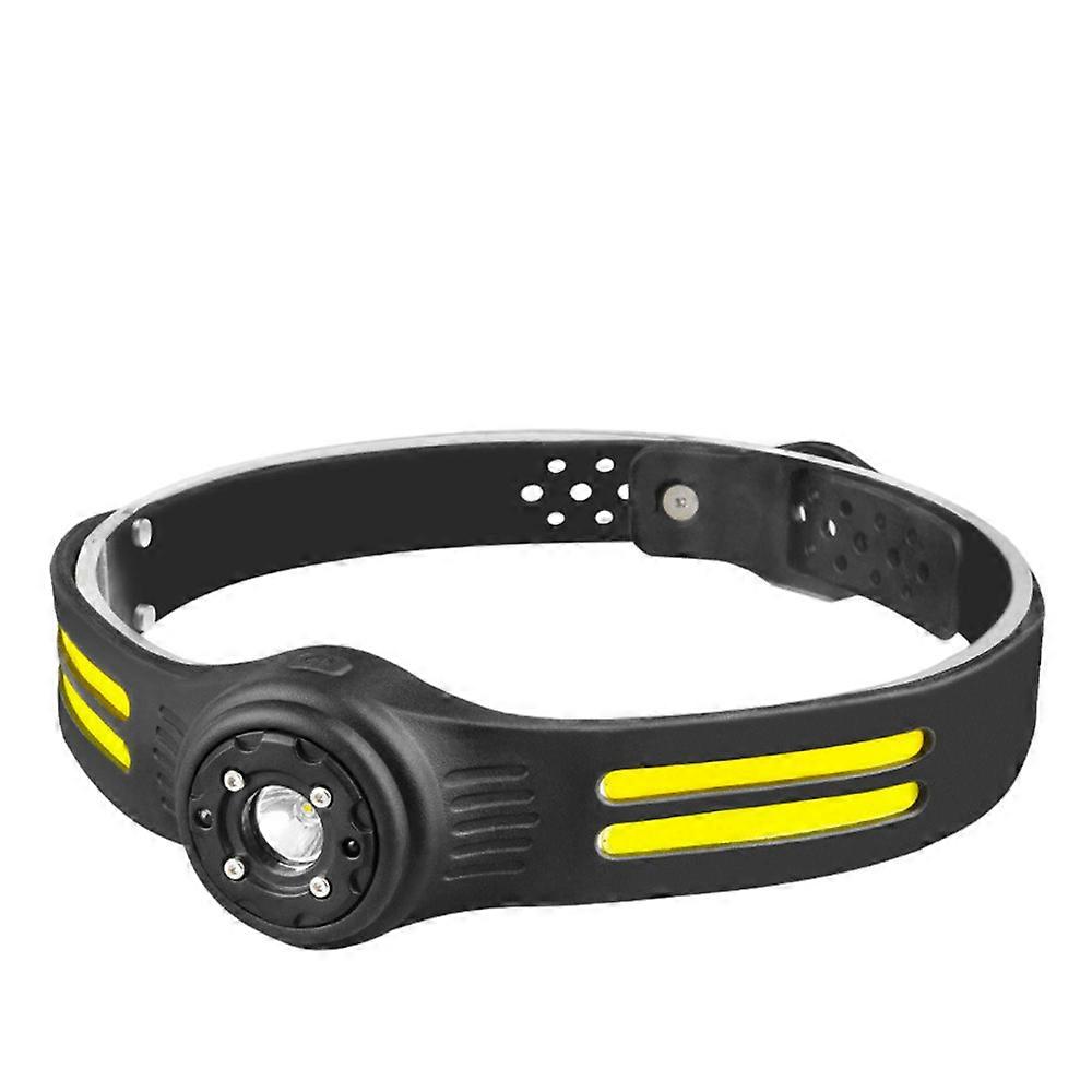 LED Headlamp with Motion Sensor, Rechargeable Silicone, Black