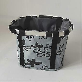 MUJIXI Bicycle Basket, Detachable Bicycle Handlebar Basket, Front Cycle Canvas Basket Carrier Bag Pet Carrier Aluminum Alloy for Mountain Bike, Picnic
