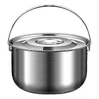 Stainless Steel Camping Cookware Pot with Lid for Outdoor Cooking, Hiking, Backpacking, 1.4L Silver