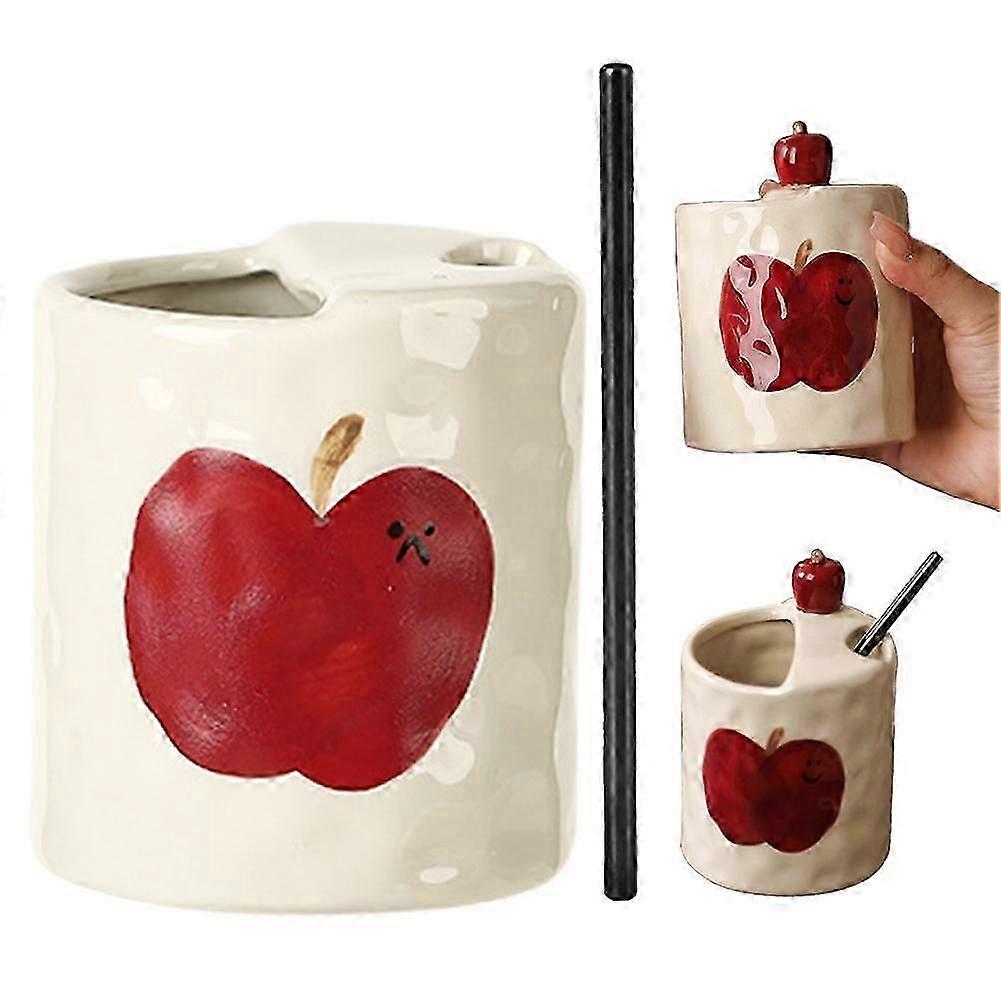 Apple/Butterfly Tea Cups & Straw F6D4
