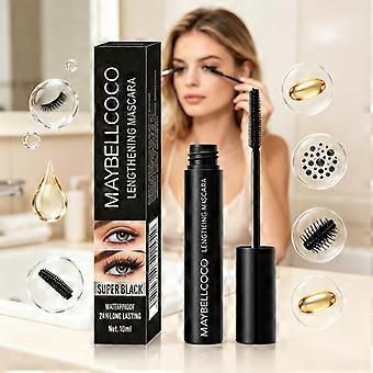 Black Lengthening Mascara 10ml, Smudge-Proof Waterproof 3D Curling Volume Eyelash Mascara, Nourishing Non-Clumping Sweat Resistant Eye Makeup