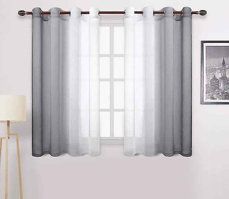 Pxcl Curtain With Gradient Design Curtain Voile Transparent Decoration