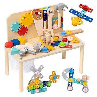 Wooden Pretend Play Tool Box Set With Screwdriver And Wrench Kids Educational Tool For Kids Role Playing Game Multicolor