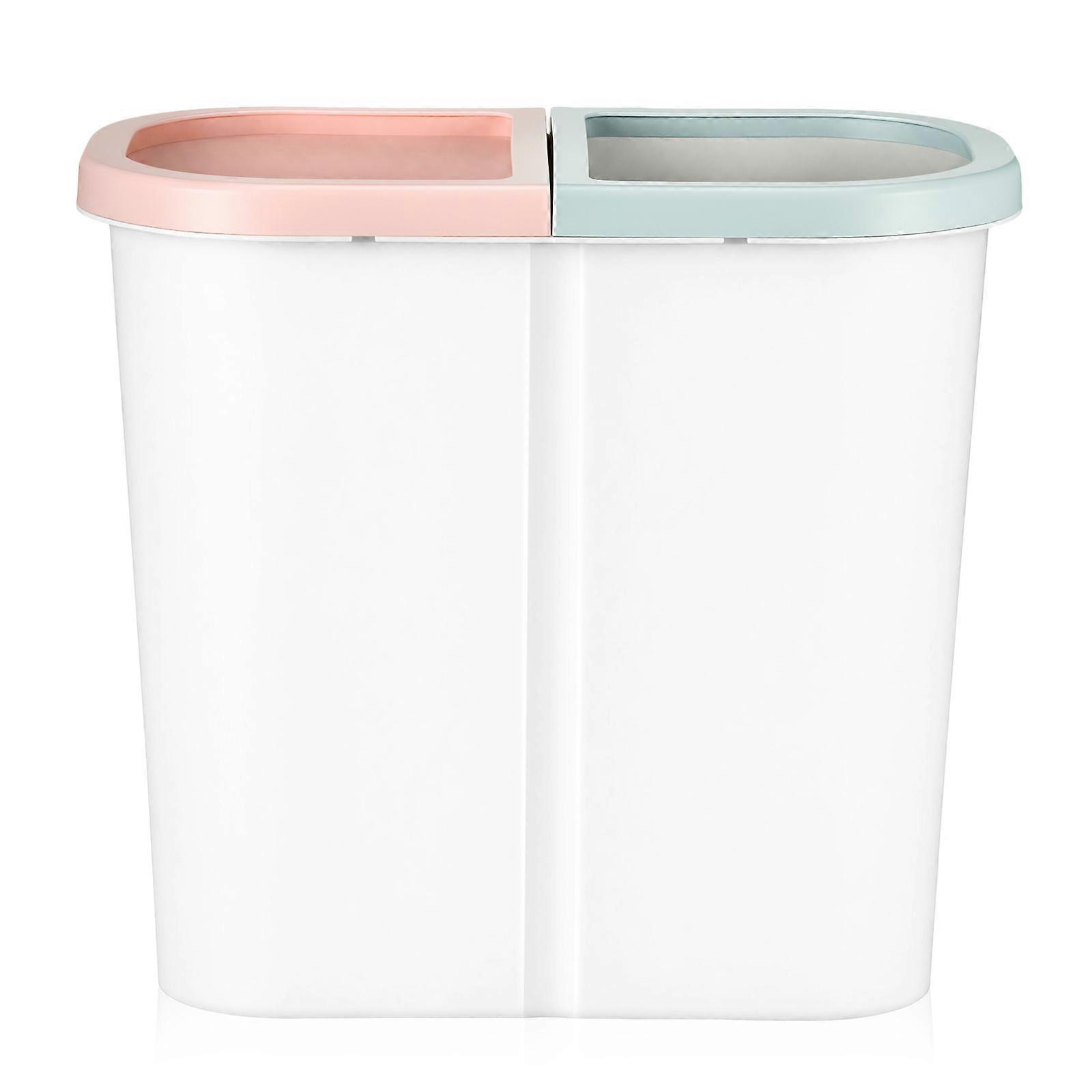 Double Compartment Rubbish Bin Kitchen Trash Can Garbage Bin Garbage Separation Can
