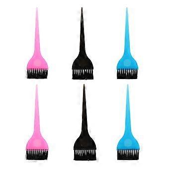 6pcs Hair Coloring Brush Hair Dyeing Tool Hair Tinting Brush Hairdressing Supplies Accessories for Home Barbershop (Black + Blue + Pink)