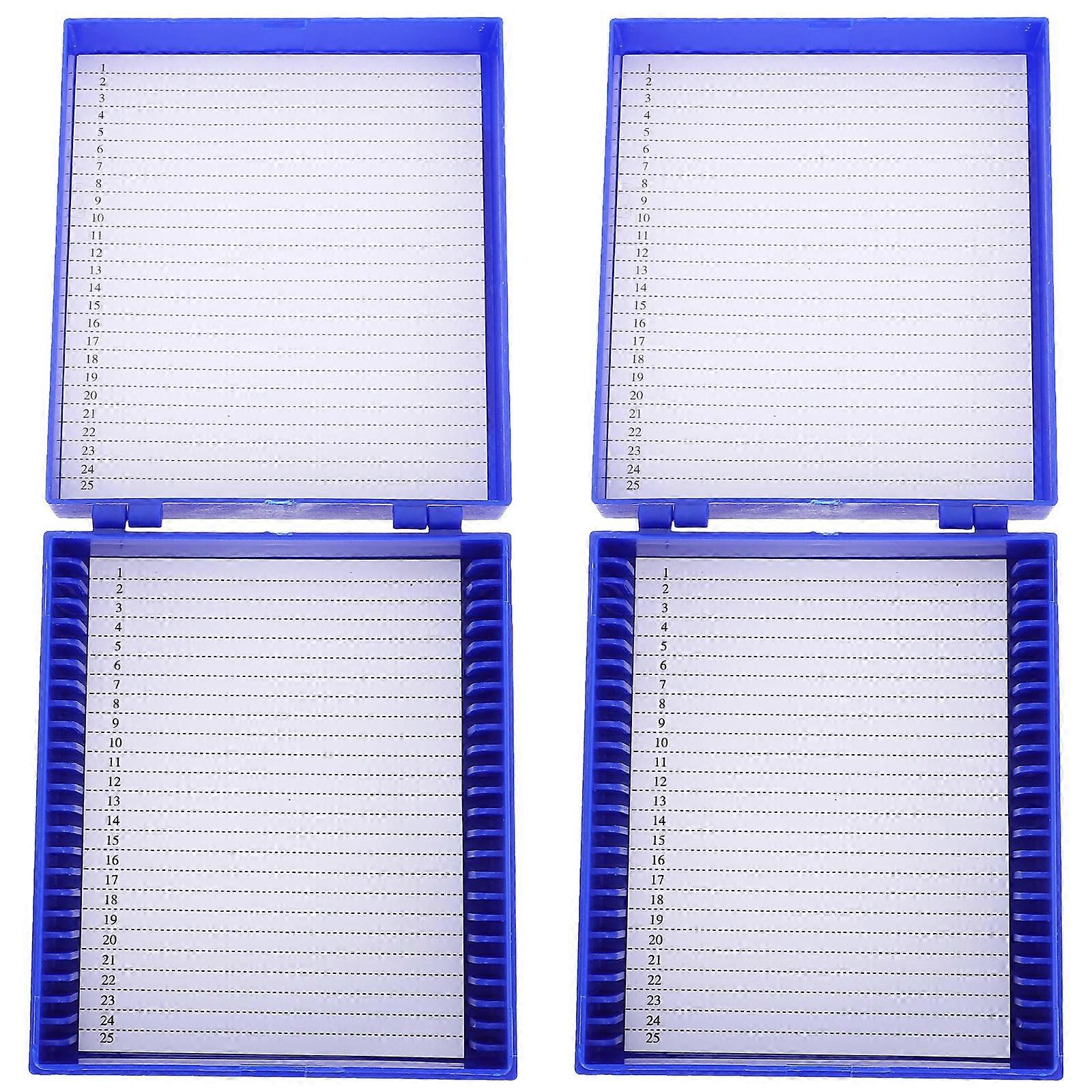 2pcs Multi Slots Microscope Slide Box Slide Storage Holder Slide Storage Container