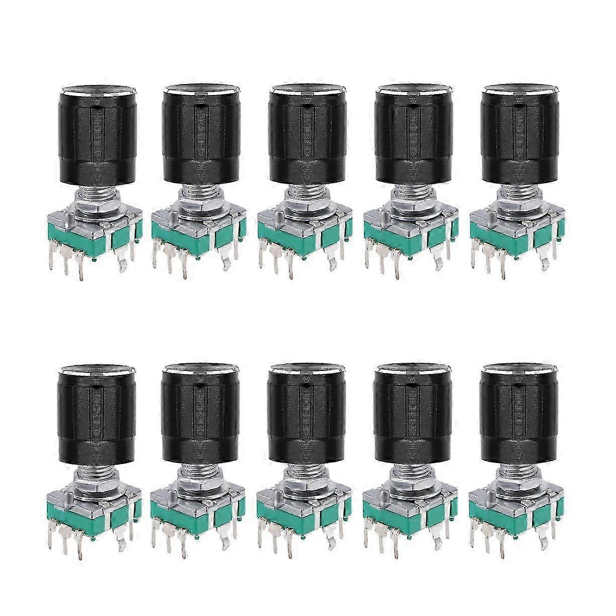 (7 Pin 20MM)10 PCS 360 Degree EC11 Rotary Encoder Code Switch Digital Potentiometer with Caps