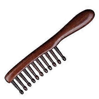 Wooden Wide Tooth Comb for Curly Hair Detangling with Scalp Massage Comb