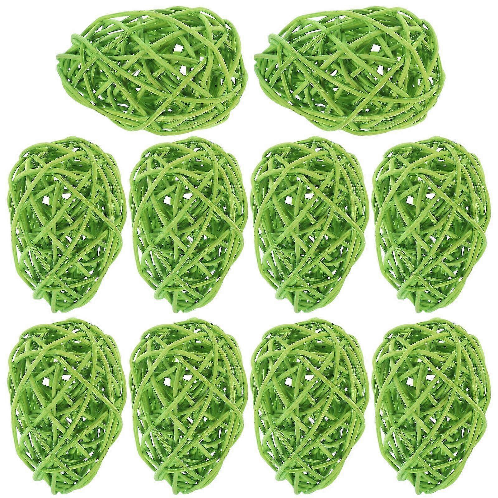 10pcs Easter Eggs Colorful Rattan Ball Easter Eggs Easter Egg Shaped Decorations Easter Gift