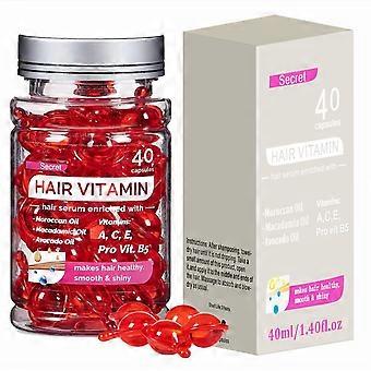 Hair Vitamin Serum Capsules with Moroccan Macadamia Avocado Oil, 40 Counts No Rinse Hair Care Serum