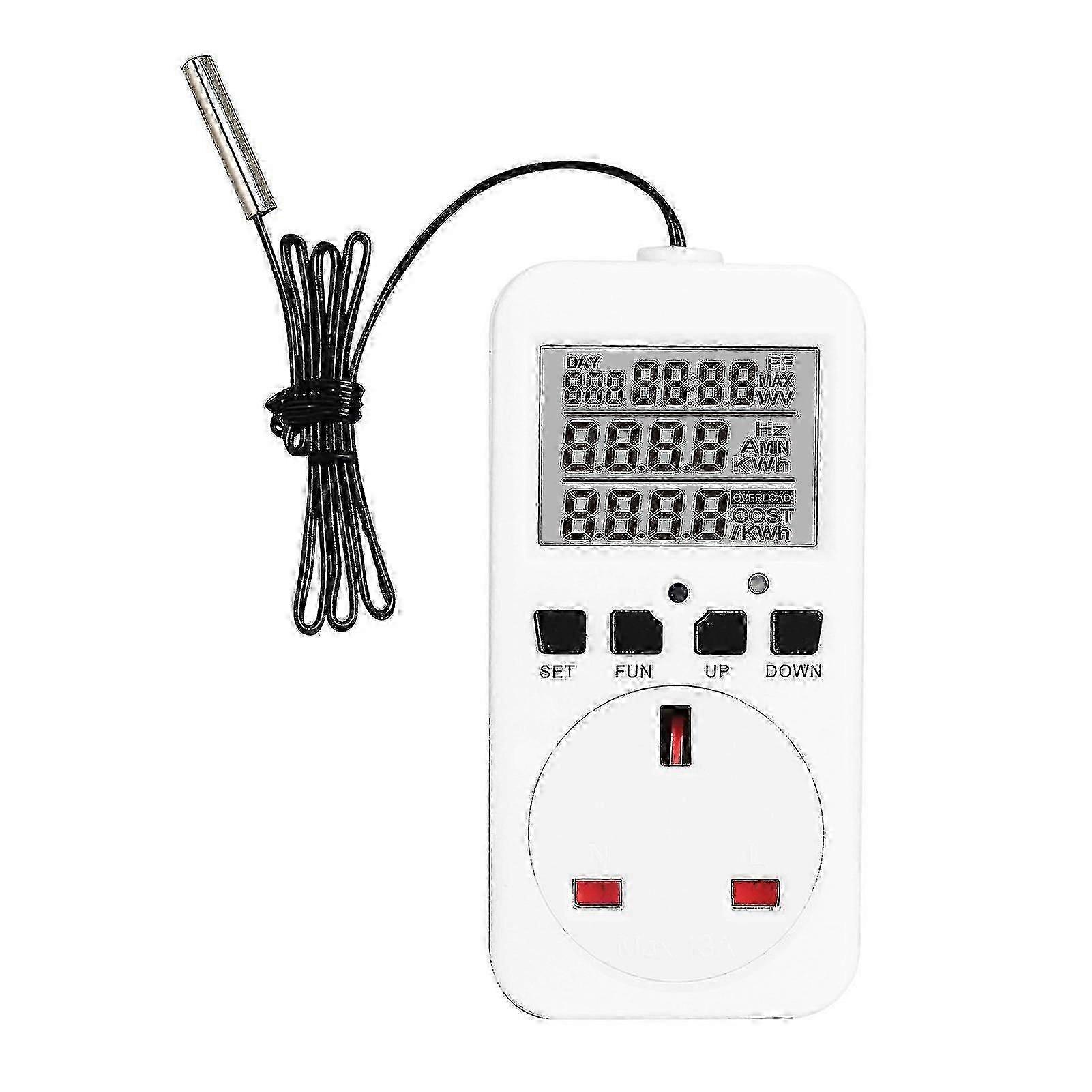 Digital Thermostat Plug Socket Reptile Temperature Controller Outlet Plug 230V 16A Heating Cooling