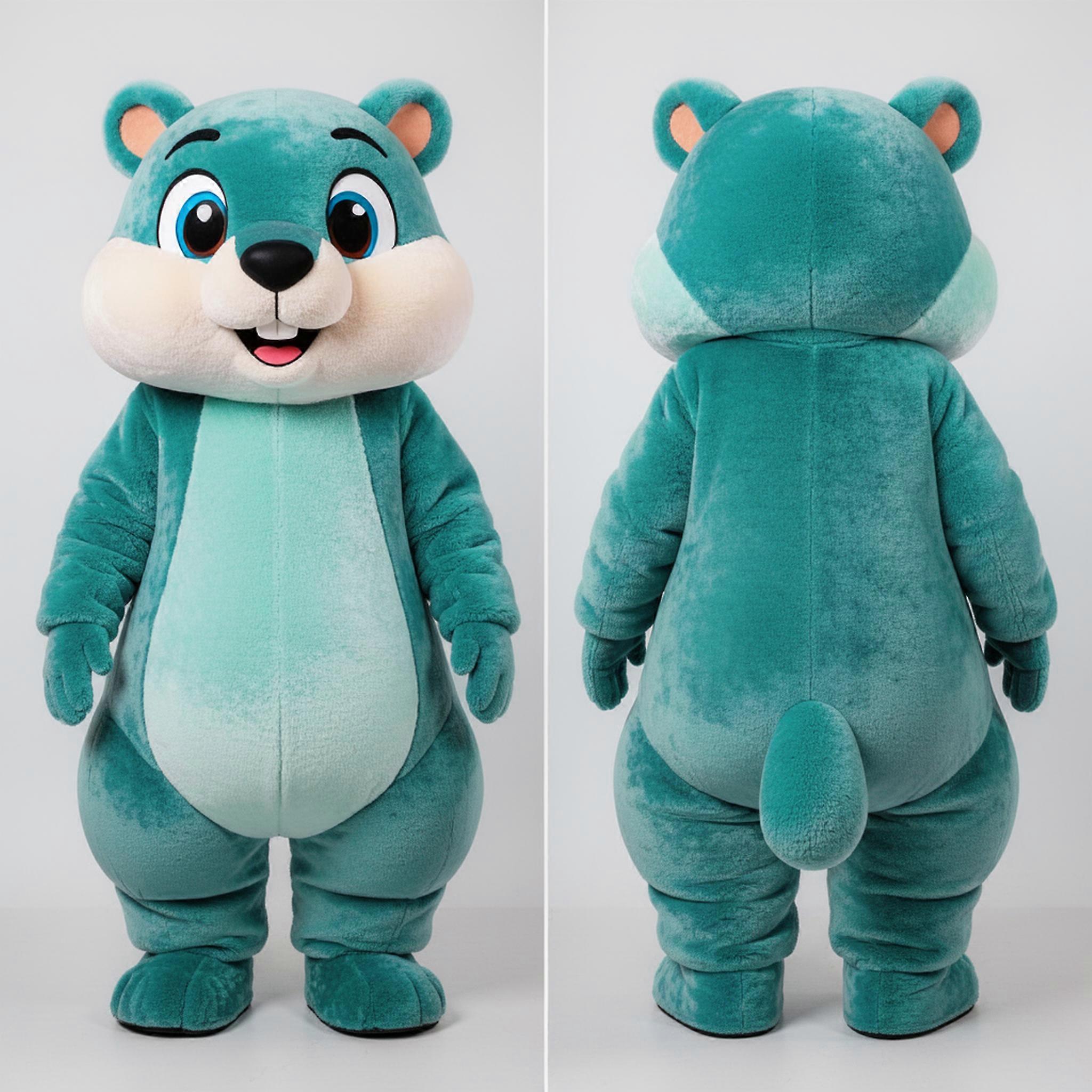 MASTICOT Teal Rounded Marmot Mascot