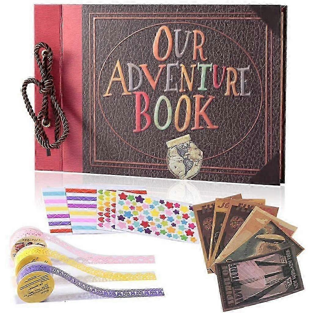Leather-Bound Scrapbook 19x27cm Flat-Lay
