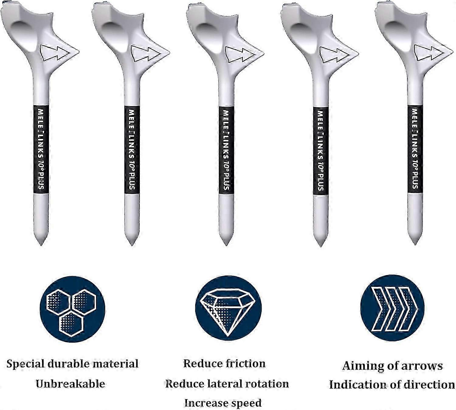 Durable 10° Plastic Golf Tees