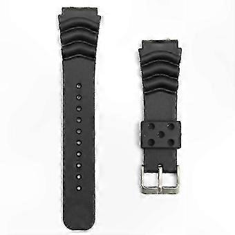 Svart gummirem til dykkerklokke, kompatibel med Diver's Timepiece Replacement