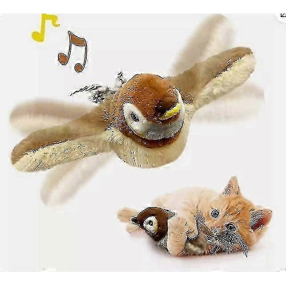 Electronic Interactive Flapping Wings Bird Cat Toy, Hanging Design