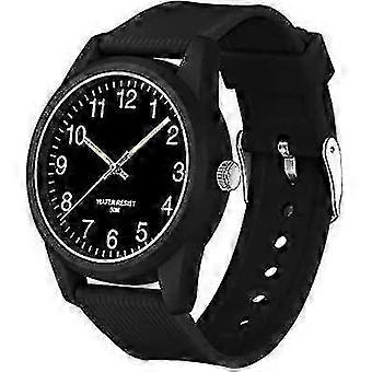 Kids Analog Watch for Girls Boys - Learning Watch with HD Acrylic Mirror (Black)