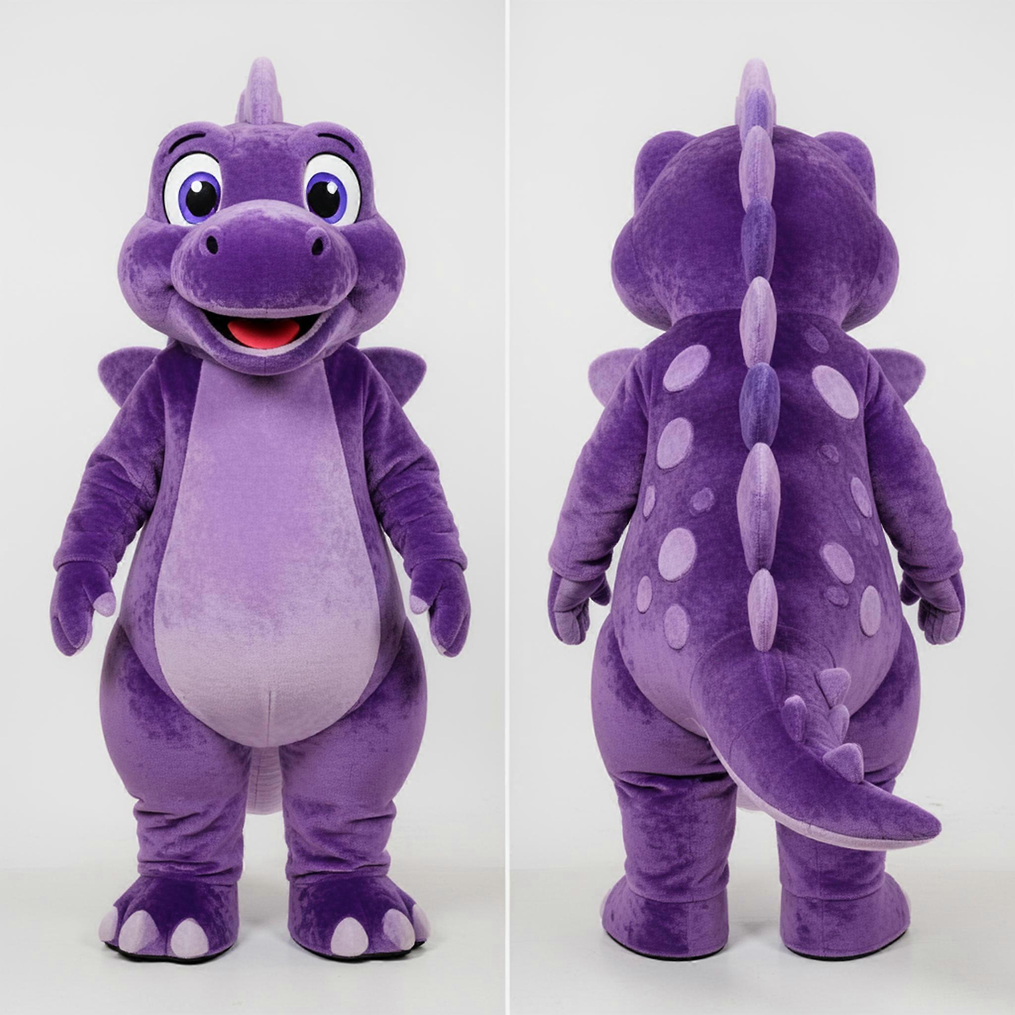 MASTICOT Purple Friendly Stegosaurus Mascot