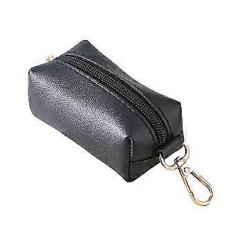 Faux Leather Poop Bag Holder With Metal Clip