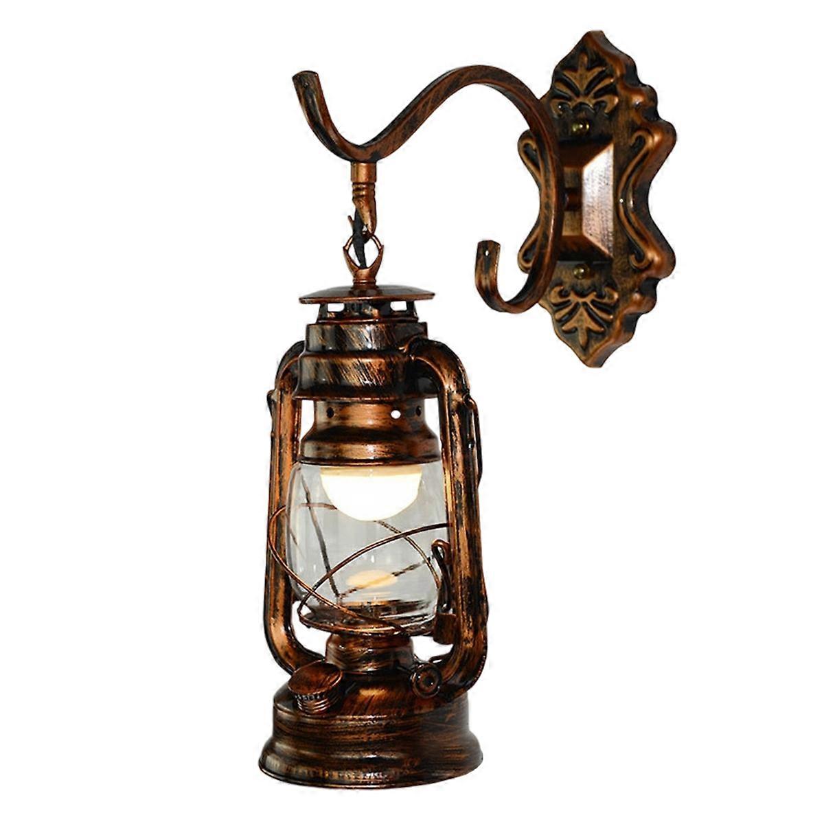 Nautical Pull-Chain Wall Lantern, Solid-Metal Rustic Lighting