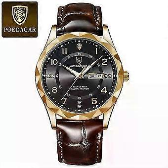 Luxus Hochwertige Uhren für Männer Sport Quarz Leder Mann Uhr Wasserdicht Leuchtend Datum Woche Herrenuhr Männlich Reloj