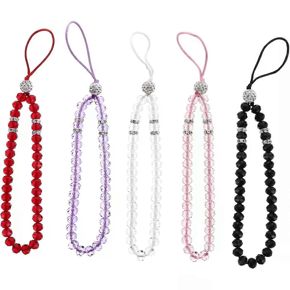 Lanyard 5pcs Crystal Beaded Hanging Strap for Camera and U Disk
