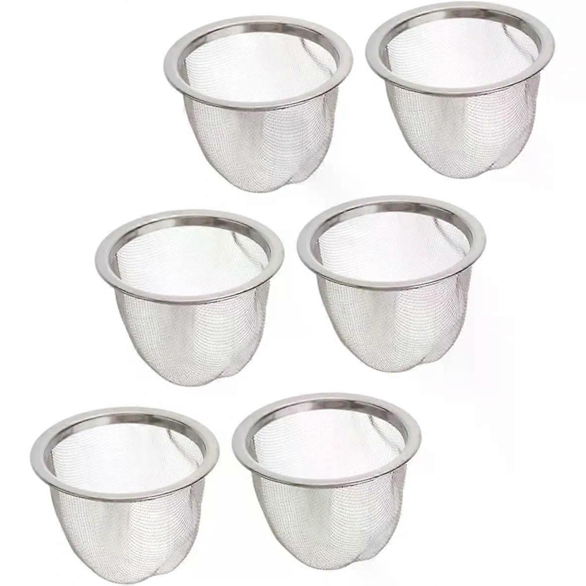 6pcs Stainless Steel Teapot Infuser Insert Mesh Strainer Set