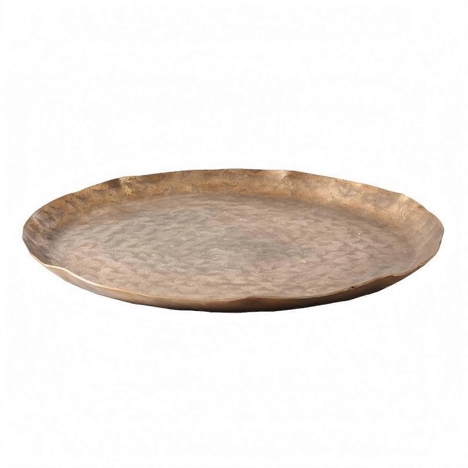 Hammered Serving Tray Textured Aluminum Serving Tray Shallow edge Tableware for
