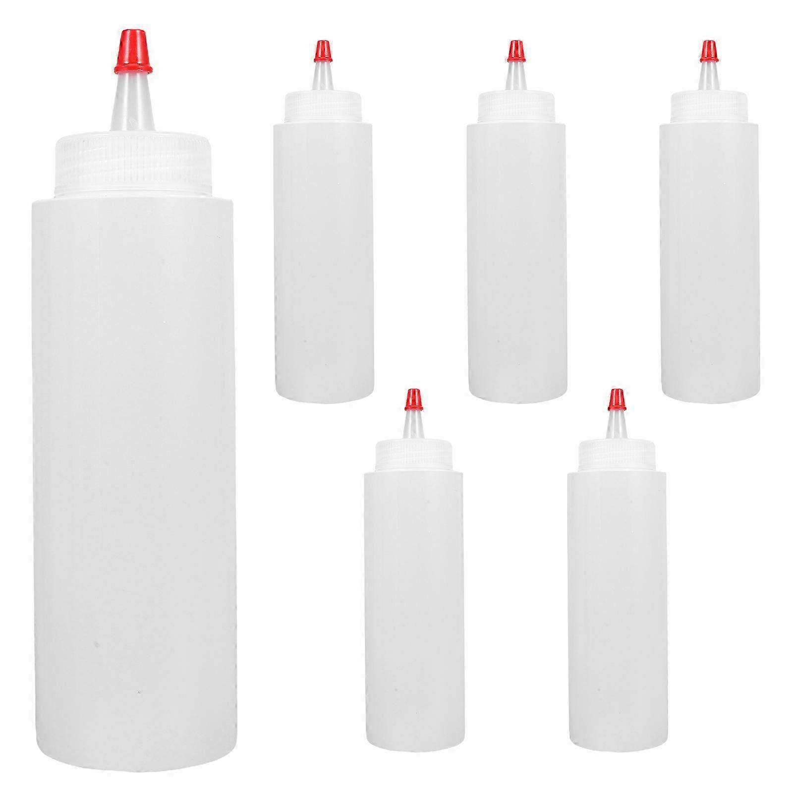 Compatible with Compatible with 6Pcs Transparent Plastic Precision Tip Squeeze Bottles for Sauce Dispensing