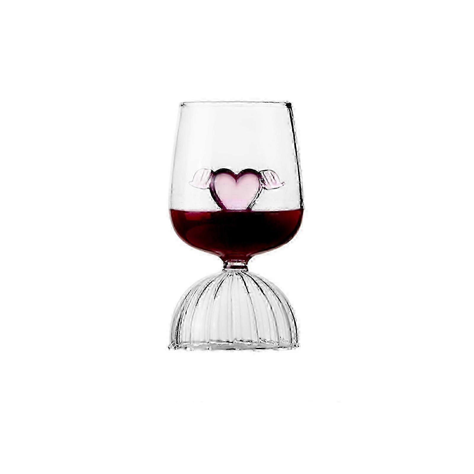 Smooth-Finish Heart Wine Goblets