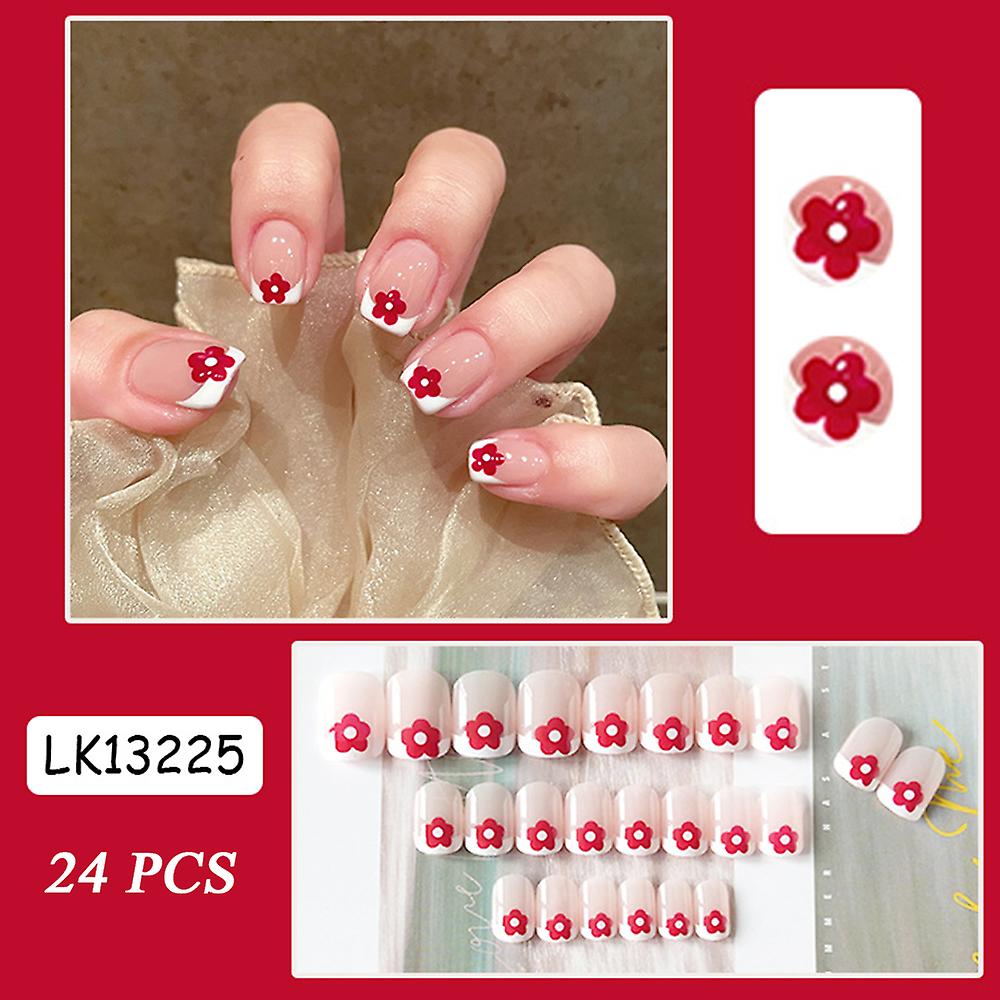 Spring Flower Artificial Nails Thin Easy To Apply & Remove Fake Nails