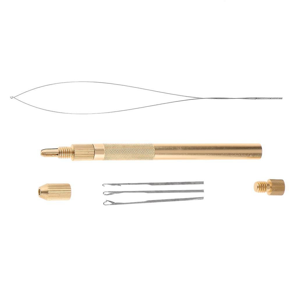 Ventilating Latch Pulling Hook Needles and Holder Kit Making Lace Wig Beads