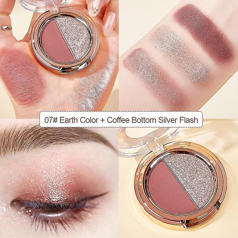 Two-tone Eye Shadow Matte Pearlescent Earth Tone Glitter Eyeshadow Fashion Cosmetics Eyeshadow Palette Women