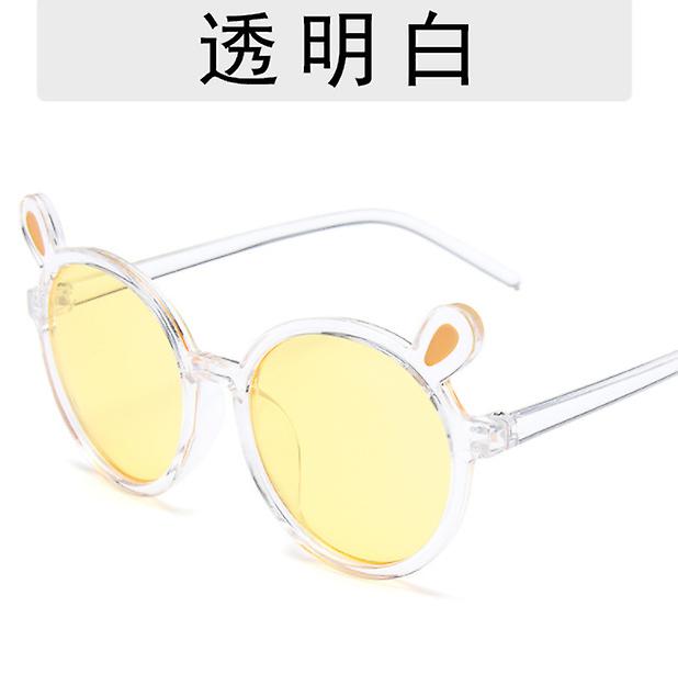 טרנד עיצוב חדש אופנת משקפי שמש לילדים אוזני דוב חמודות משקפי מסגרת עגולה שקופים קריקטורה משקפי ילדים