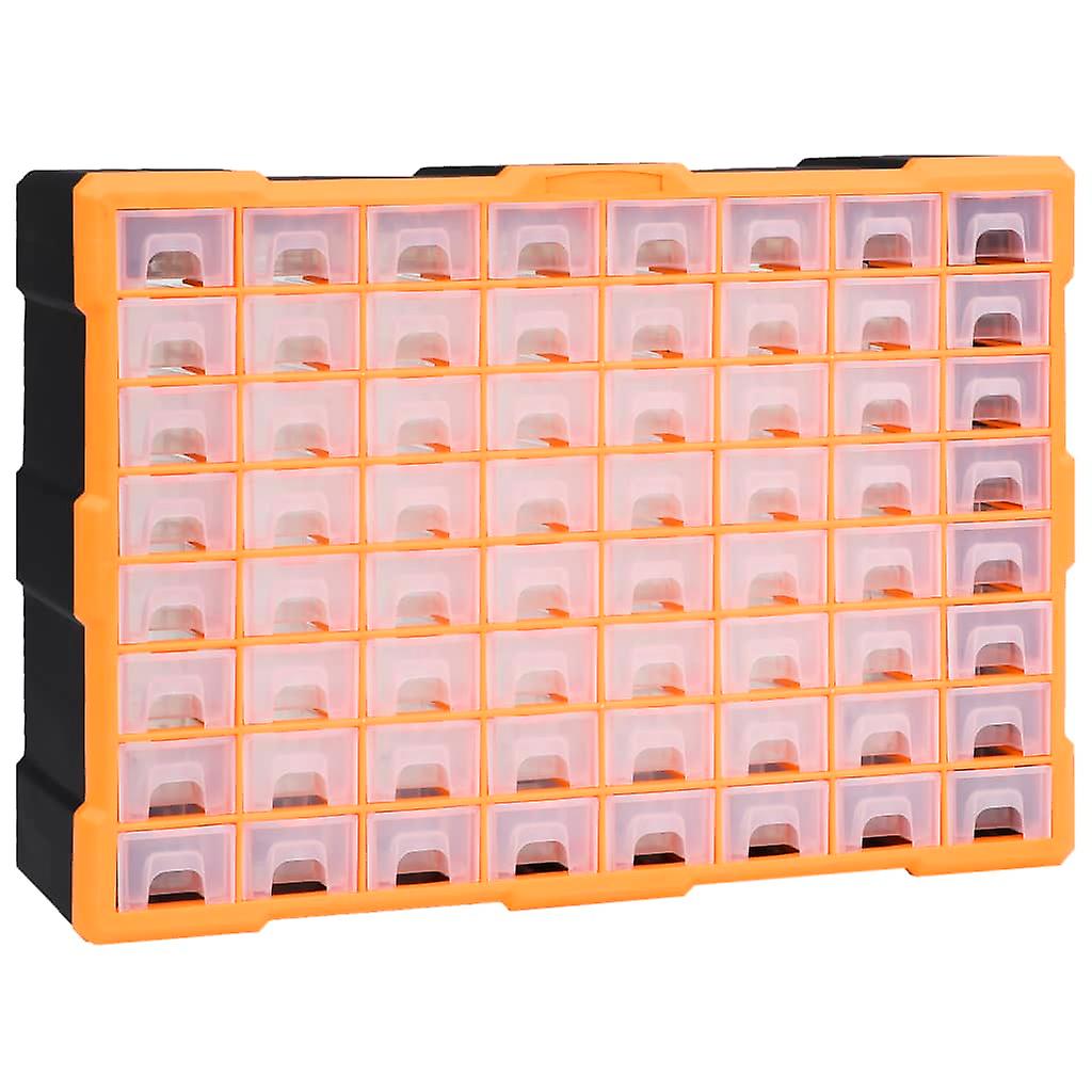 Multi-drawer organizer with 64 drawers 52x16x37.5 cm