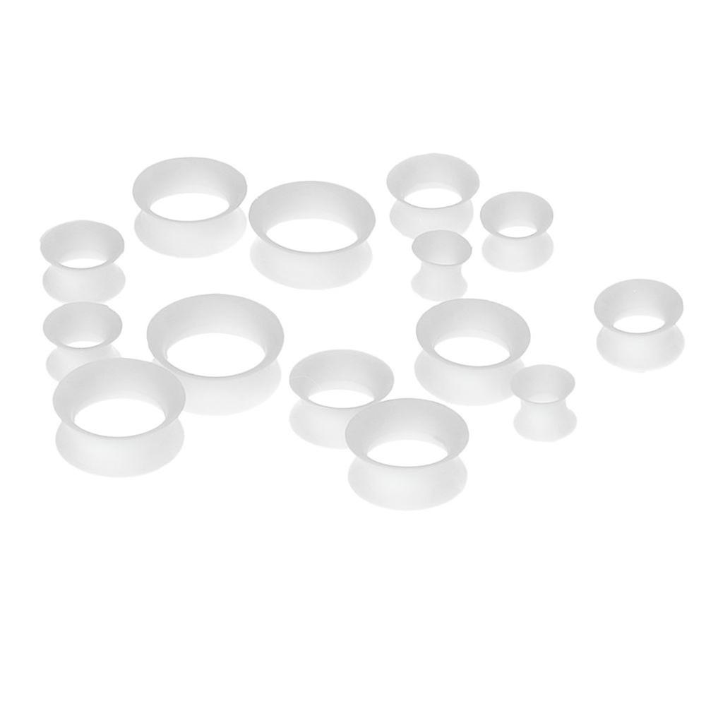 Pairs Soft Silicone Ear Muffs, Thin Soft Plugs, Flesh Tunnels, White