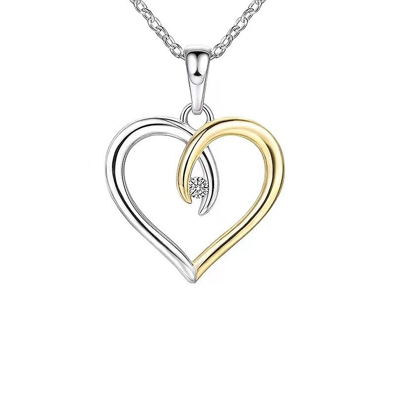 S925 Collier Pendentif Coeur Pêche Argent