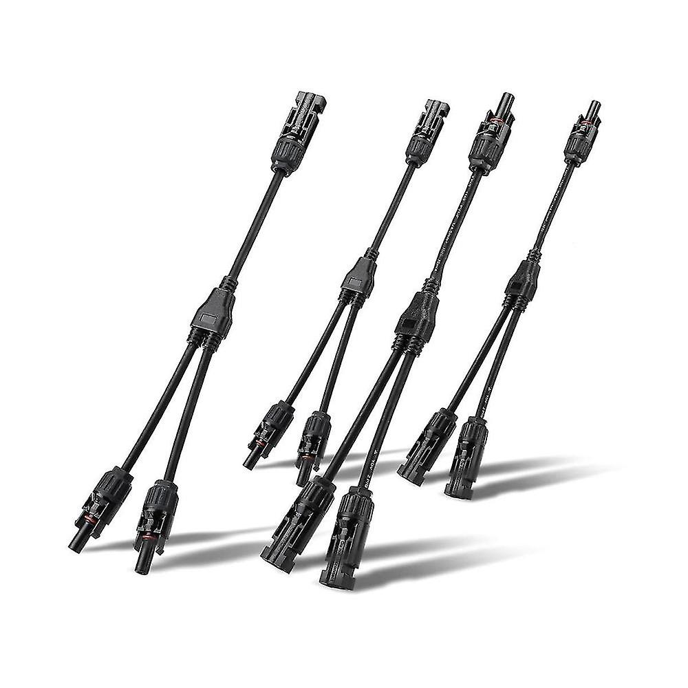 2 Pairs Solar Connectors Y Branch Parallel Adapter Cable Wire Plug Tool Kit For Solar Panel