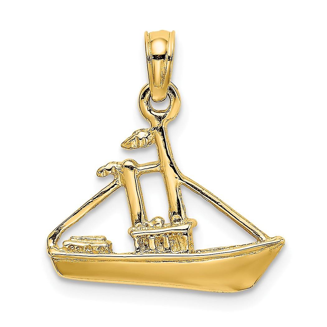 Ciondolo Ciondolo Rimorchiatore Nave Da Carico Oro 14k Oro 3 D 16,3x16,9 mm Di Larghezza 3,1 Mm Di Spessore Collana Ciondolo Per Le Donne