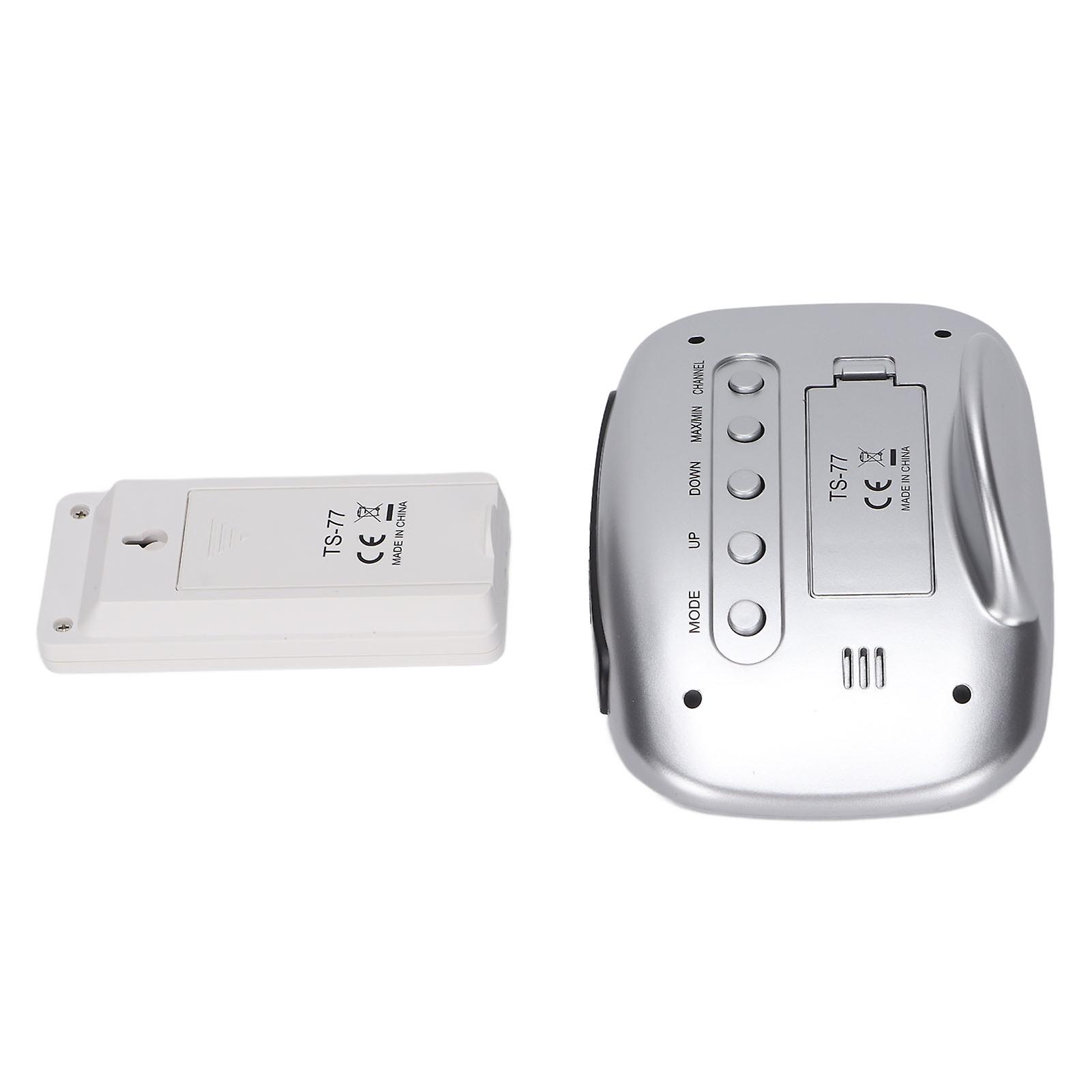 Wireless Color Display Weather Station Thermometer Silver White